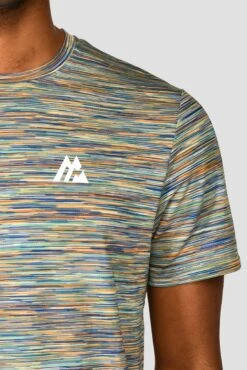 Trail 2.0 T-Shirt - Green/Blue Multi -Montirex TRAIL 2.0 TEE MOUNTAIN MEADOW AZURE BLUE WHITE COPPER logo