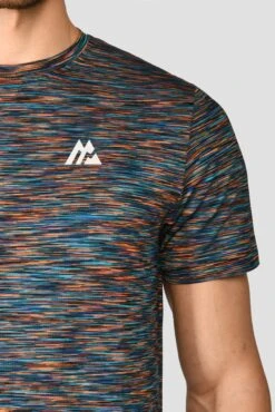 Trail 2.0 T-Shirt - Black/Blue/Orange -Montirex TRAIL 2.0 TEE SAFETY ORANGE MAYA BLUE COBALT SPACE BLUE BLACK logo