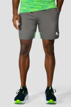 Trail Panel 2.0 Short - Grey/OG Neon/Green -Montirex TRAIL PANEL 2.0 SHORT CEMENT GREY OG NEON PERSIAN GREEN NEON BLUE front