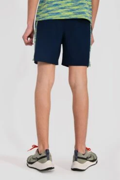 Junior Trail Panel Short - Navy/Neon Blue/Lime -Montirex TRAIL PANEL SHORT MIDNIGHT BLUE NEON BLUE LIME FROST back