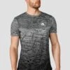 Trail Seamless T-Shirt - Black/Grey Multi 2 Trail Seamless T-Shirt - Black/Grey Multi -Montirex TRAIL SEAMLESS TEE BLACK WHITE CEMENT GREY close front