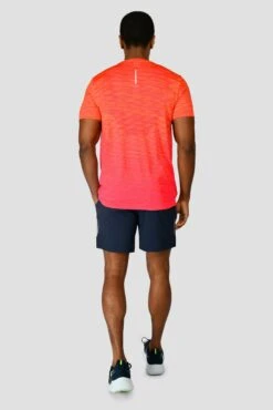 Trail Seamless T-Shirt - Fiery Orange/Hot Pink/Hibiscus 11 Trail Seamless T-Shirt - Fiery Orange/Hot Pink/Hibiscus -Montirex TRAIL SEAMLESS TEE FIERY ORANGE HOT PINK HIBISCUS back