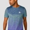 Trail Seamless T-Shirt - Green/Purple -Montirex TRAIL SEAMLESS TEE MOUNTAIN MEADOW PURPLE Close front