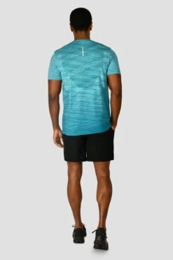 Trail Seamless T-Shirt - Neon Blue/Maya Blue -Montirex TRAIL SEAMLESS TEE NEON BLUE MAYA BLUE Seamless back