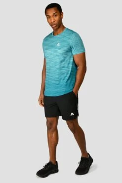 Trail Seamless T-Shirt - Neon Blue/Maya Blue -Montirex TRAIL SEAMLESS TEE NEON BLUE MAYA BLUE front.jpg2