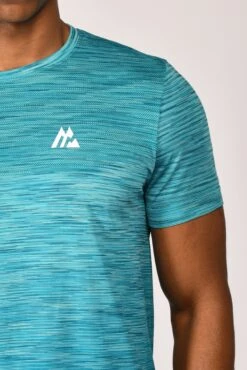 Trail Seamless T-Shirt - Neon Blue/Maya Blue -Montirex TRAIL SEAMLESS TEE NEON BLUE MAYA BLUE logo detail