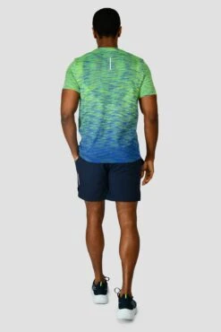 Trail Seamless T-Shirt - OG Neon/Cobalt Blue -Montirex TRAIL SEAMLESS TEE OG NEON COBALT back