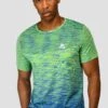 Trail Seamless T-Shirt - OG Neon/Cobalt Blue 1 Trail Seamless T-Shirt - OG Neon/Cobalt Blue -Montirex TRAIL SEAMLESS TEE OG NEON COBALT close front