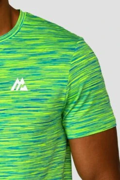 Trail 2.0 T-Shirt - OG Neon/Green -Montirex TRAIL TEE OG NEON PERSIAN GREEN NEON BLUE logo detail