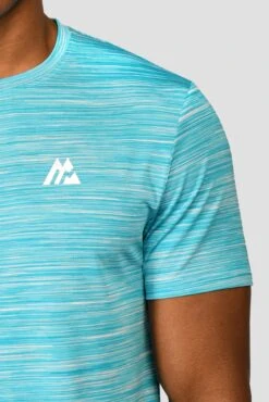 Trail 2.0 T-Shirt - Neon Blue/White -Montirex TRAILTEE NEON SKY MAYA BLUE WHITE LOGO DETAIL