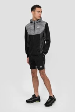 Trail Panel Short - Black/Grey/White -Montirex TRAIL PANEL 2.0 SHORT BLACK BEAUTY ASPHALT MONUMENT CASTLEROCK Full Front