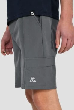 Junior Utility Cargo Short - Cement Grey -Montirex UTILITY CARGO SHORT CASTLEROCK pocket detail