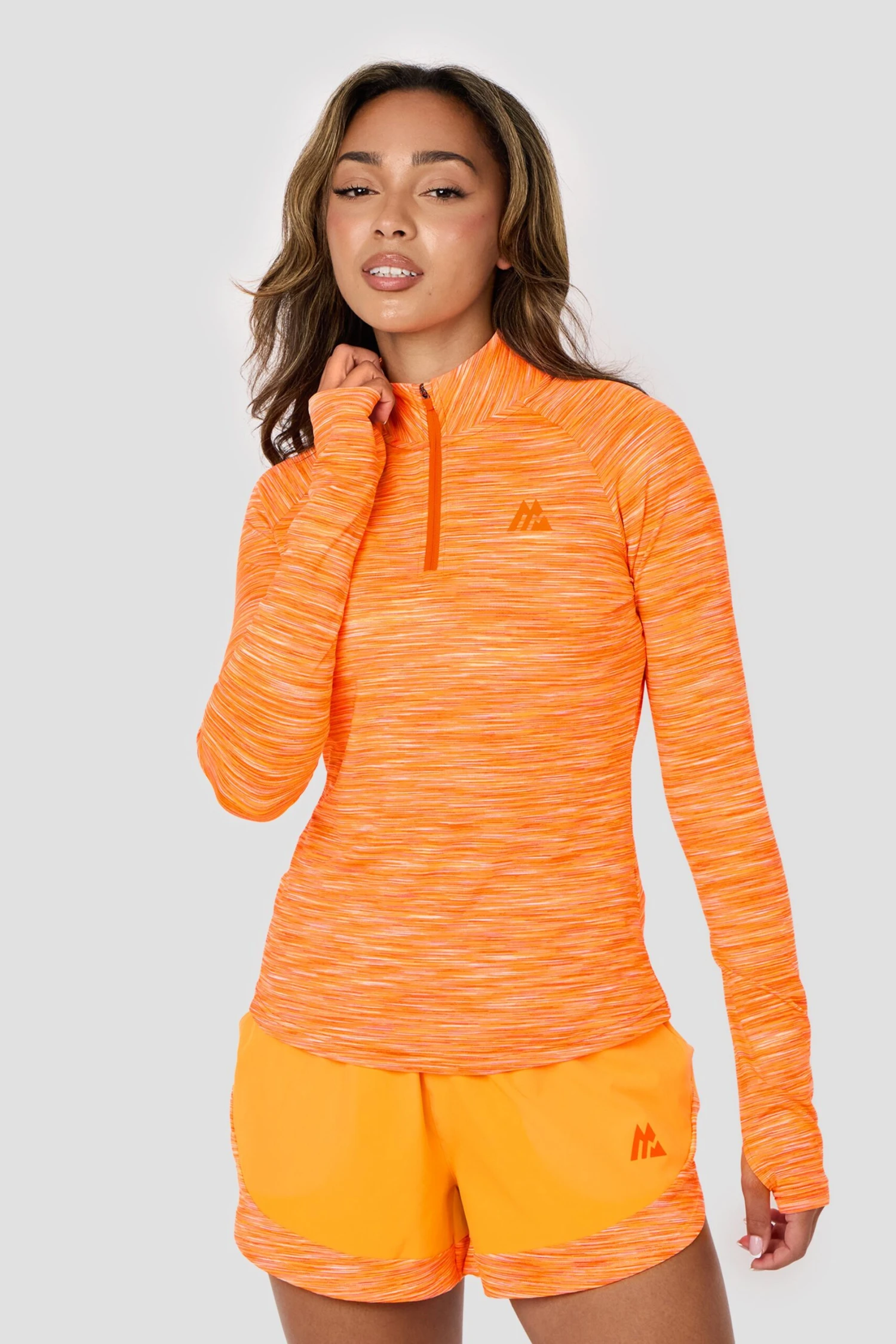 Women's Trail 1/4 Zip - Tangerine/White 3 Women's Trail 1/4 Zip - Tangerine/White