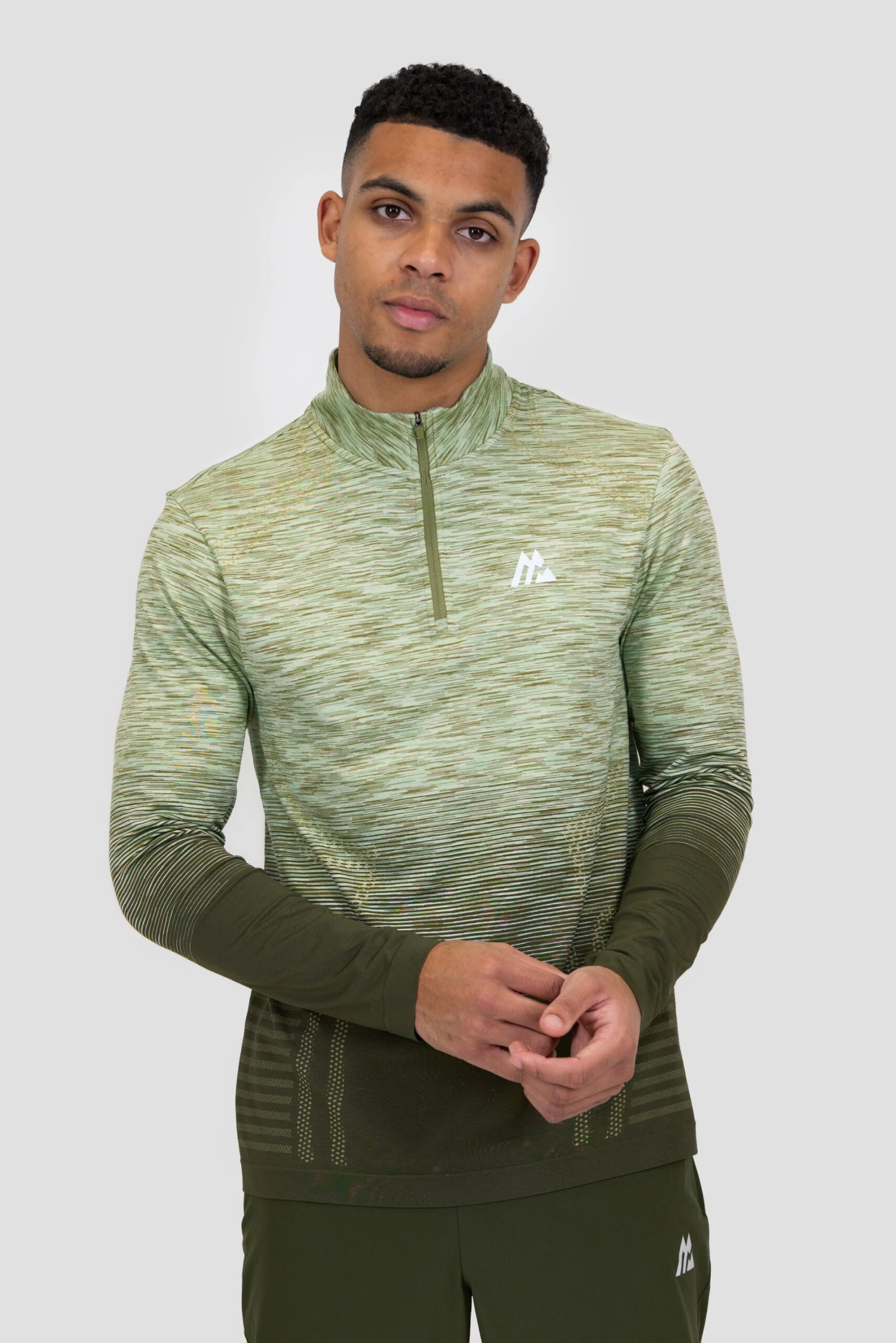 Vector Seamless 1/4 Zip - Sage/Khaki 3 Vector Seamless 1/4 Zip - Sage/Khaki